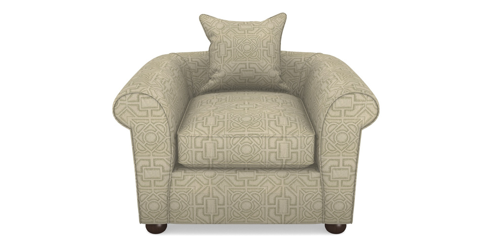 Product photograph of Lewes Chair In Rhs Collection - Large Knot Garden Linen - Pistachio from Sofas and Stuff Limited