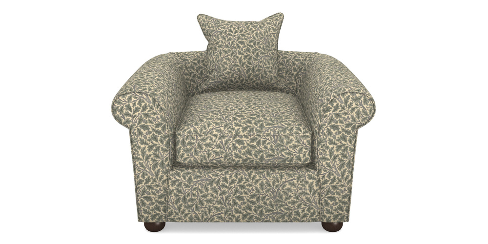 Product photograph of Lewes Chair In V A Drawn From Nature Collection - Oak Tree - Duck Egg from Sofas and Stuff Limited