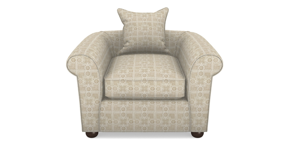 Product photograph of Lewes Chair In Rhs Collection - Small Knot Garden Cotton Weave - Gold from Sofas and Stuff Limited