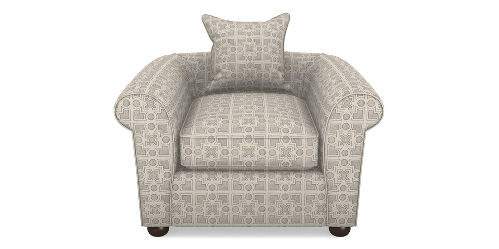 Product photograph of Lewes Chair In Rhs Collection - Small Knot Garden Cotton Weave - Grey from Sofas and Stuff Limited