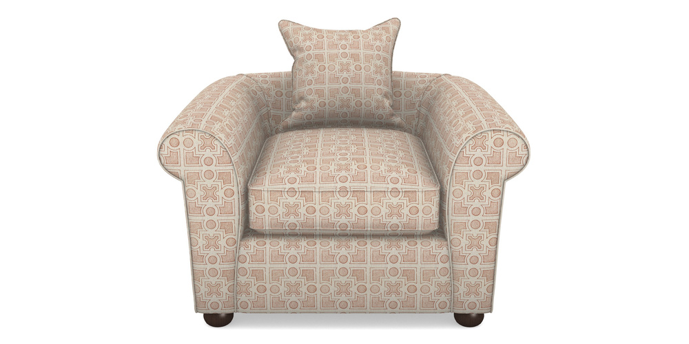 Product photograph of Lewes Chair In Rhs Collection - Small Knot Garden Cotton Weave - Terracotta from Sofas and Stuff Limited