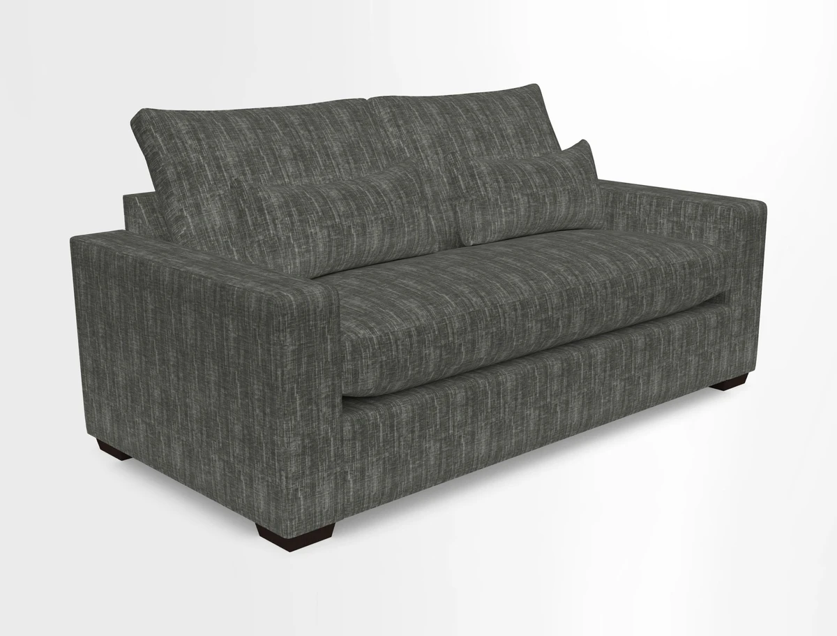 Linear 4 seater sofa in Harpers Bazaar Palette Studio Green with seat cushion in Linwood Romney Wool Forest