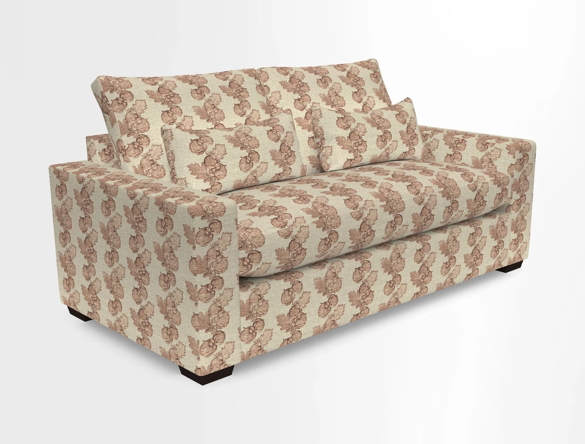 Linear 4 seater sofa in Harpers Bazaar Palette Studio Green with seat cushion in Linwood Romney Wool Forest