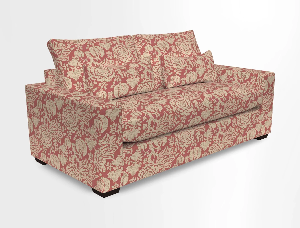 Linear 4 seater sofa in Harpers Bazaar Palette Studio Green with seat cushion in Linwood Romney Wool Forest