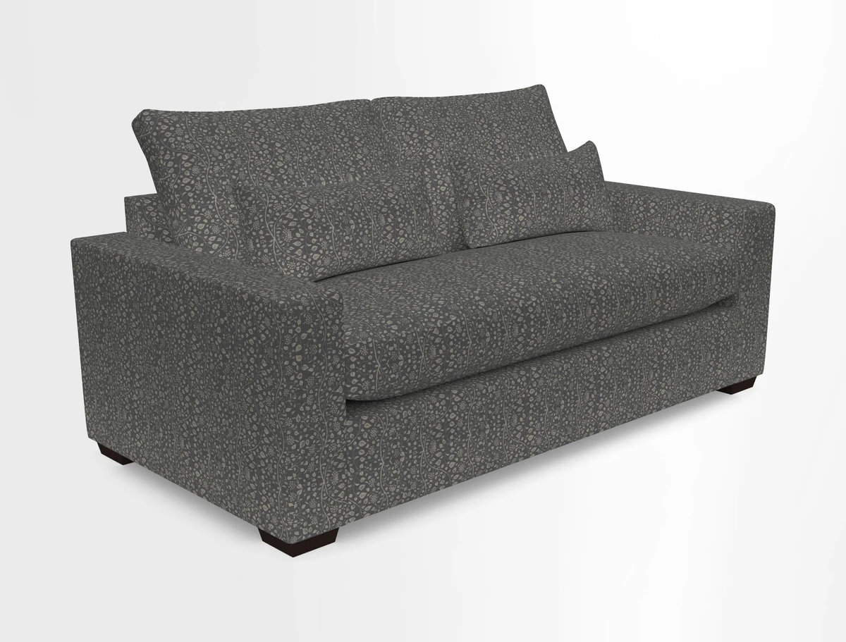 Linear 4 seater sofa in Harpers Bazaar Palette Studio Green with seat cushion in Linwood Romney Wool Forest