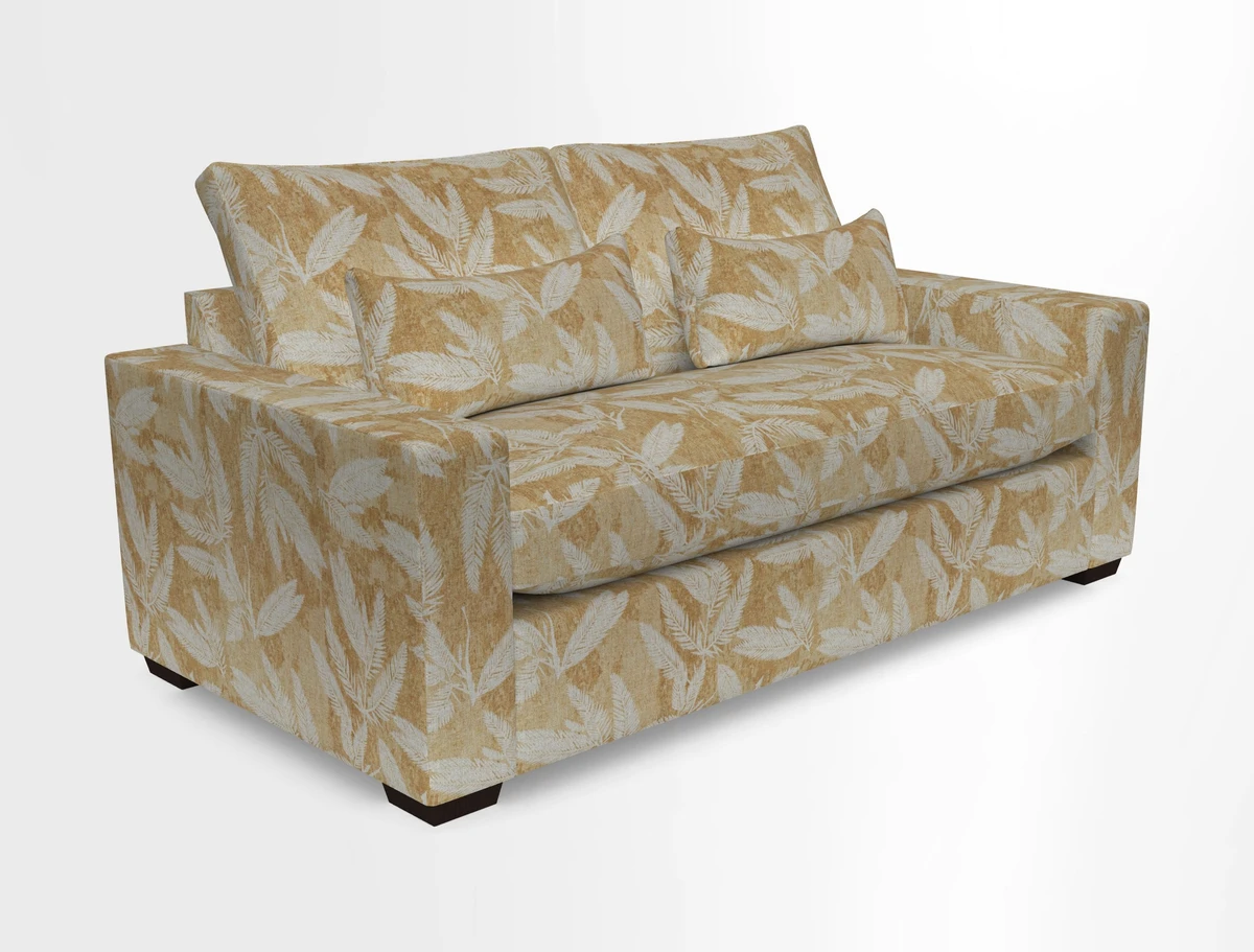 Linear 4 seater sofa in Harpers Bazaar Palette Studio Green with seat cushion in Linwood Romney Wool Forest