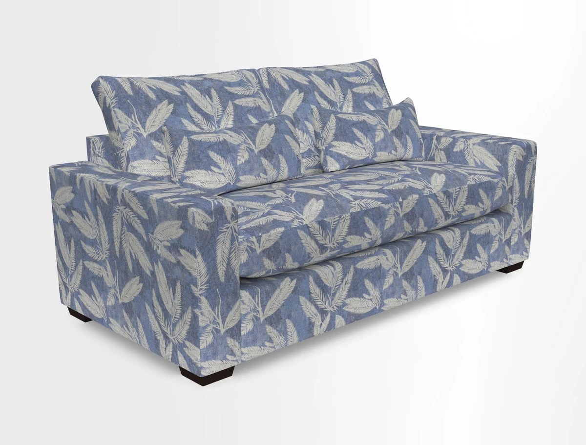 Linear 4 seater sofa in Harpers Bazaar Palette Studio Green with seat cushion in Linwood Romney Wool Forest