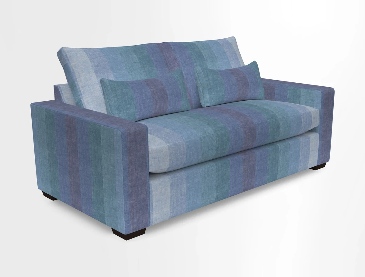 Linear 4 seater sofa in Harpers Bazaar Palette Studio Green with seat cushion in Linwood Romney Wool Forest
