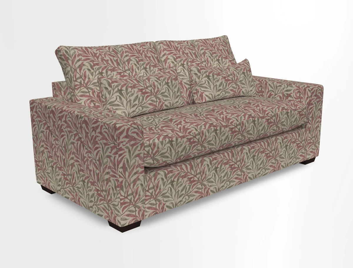 Linear 4 seater sofa in Harpers Bazaar Palette Studio Green with seat cushion in Linwood Romney Wool Forest