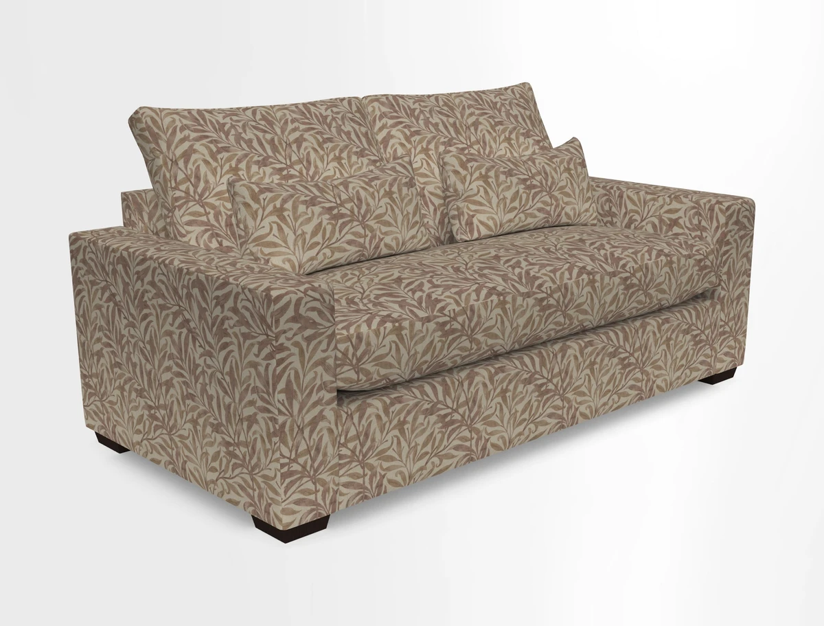 Linear 4 seater sofa in Harpers Bazaar Palette Studio Green with seat cushion in Linwood Romney Wool Forest