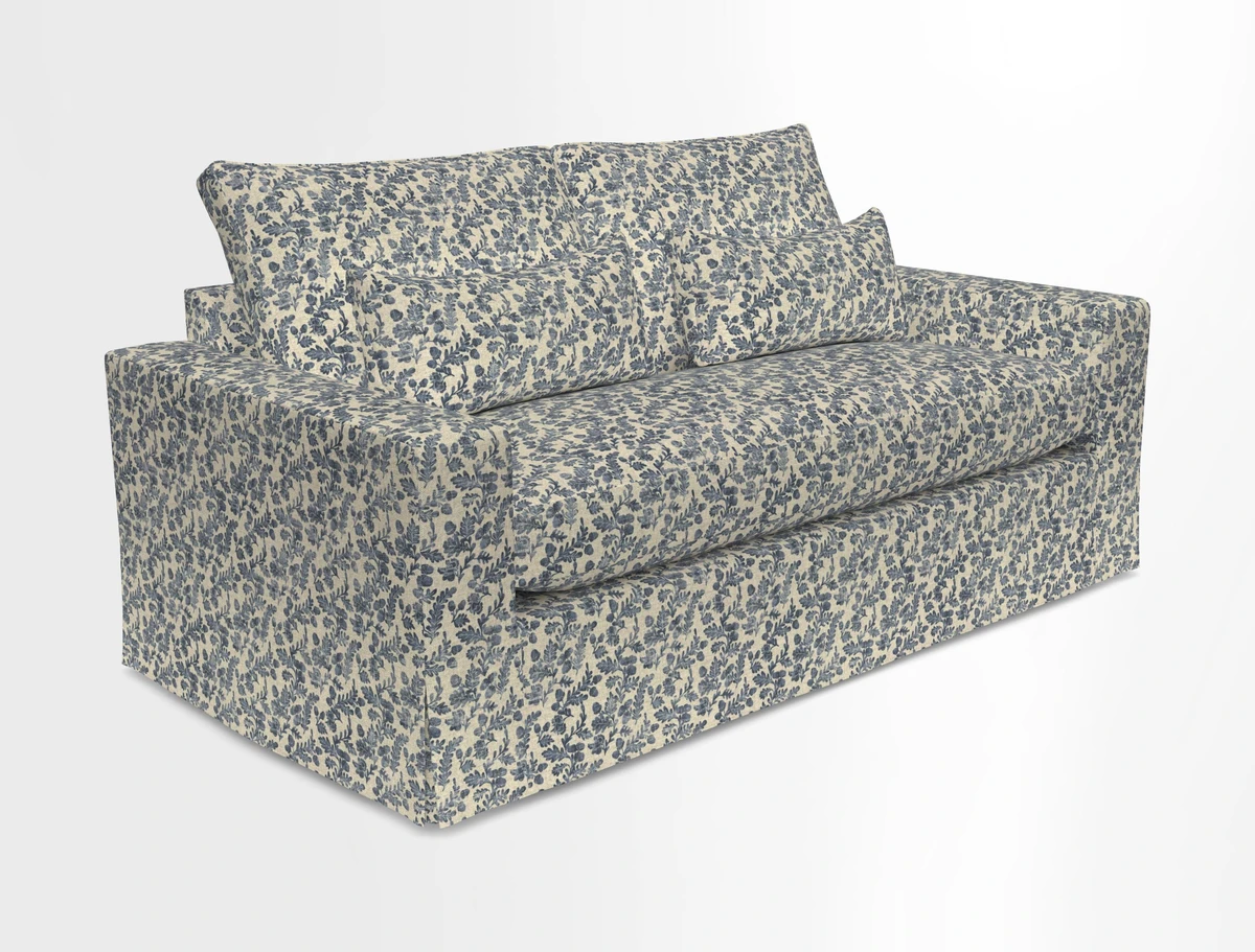 Linear 4 seater sofa in Harpers Bazaar Palette Studio Green with seat cushion in Linwood Romney Wool Forest