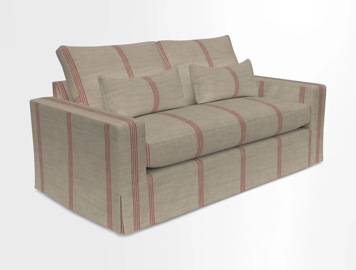 Linear 4 seater sofa in Harpers Bazaar Palette Studio Green with seat cushion in Linwood Romney Wool Forest