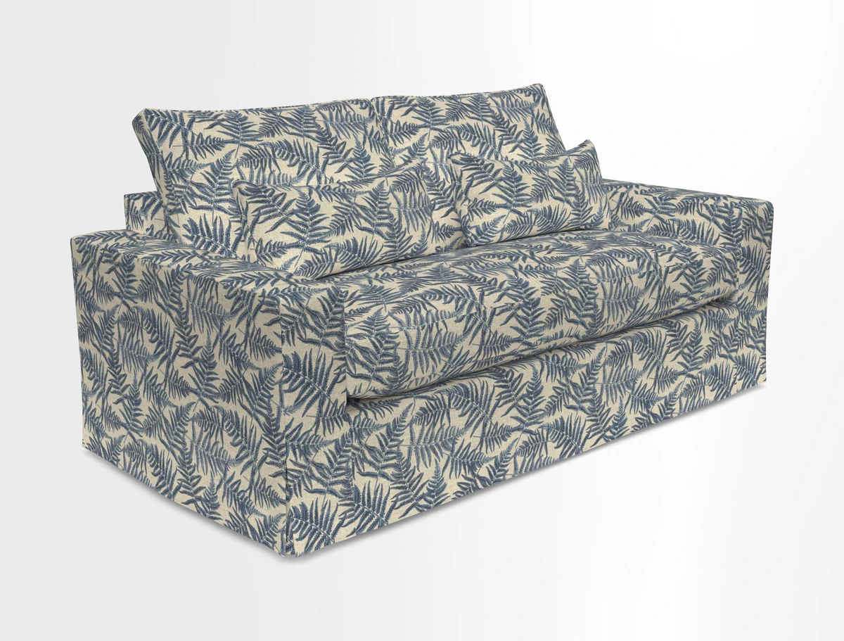 Linear 4 seater sofa in Harpers Bazaar Palette Studio Green with seat cushion in Linwood Romney Wool Forest