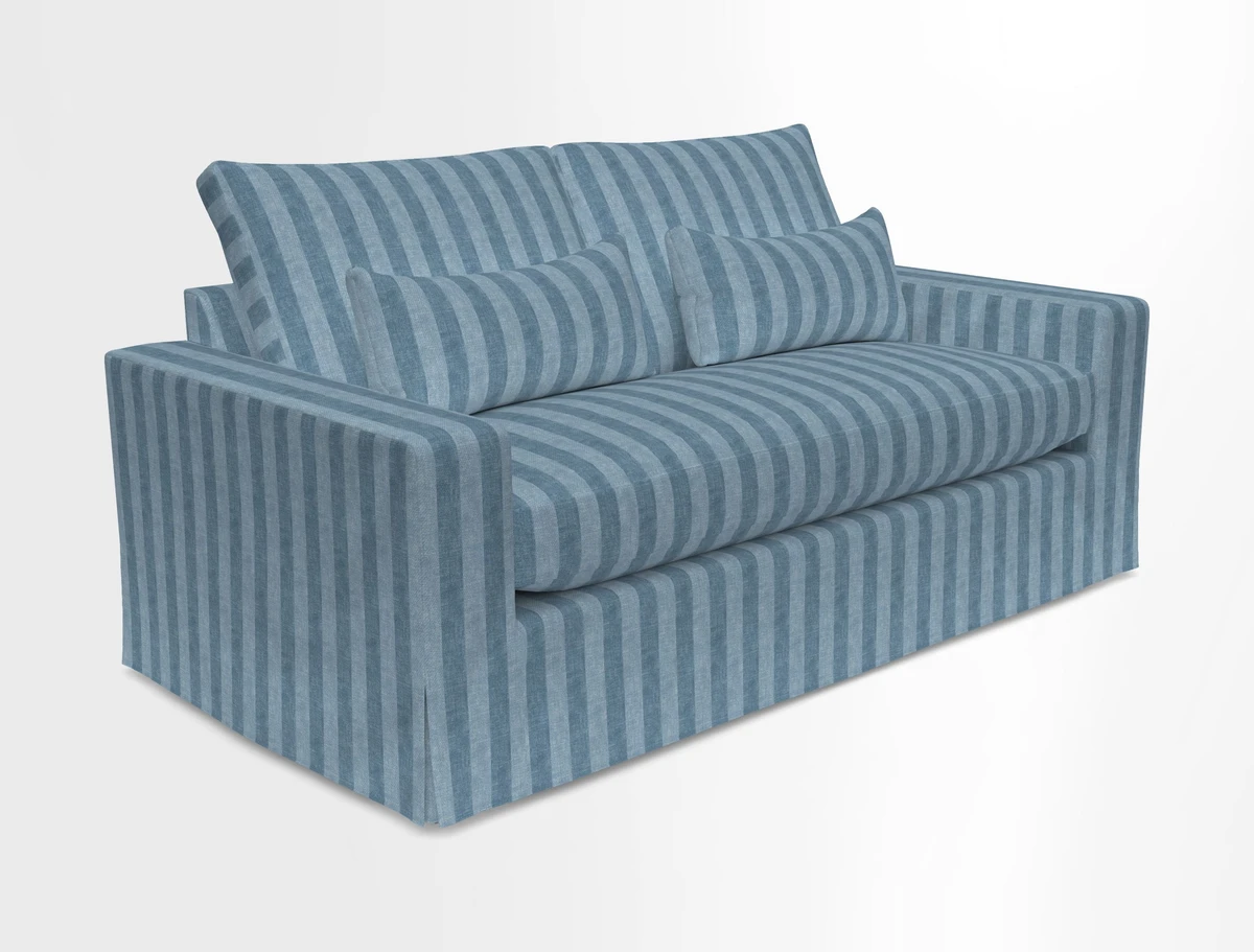 Linear 4 seater sofa in Harpers Bazaar Palette Studio Green with seat cushion in Linwood Romney Wool Forest