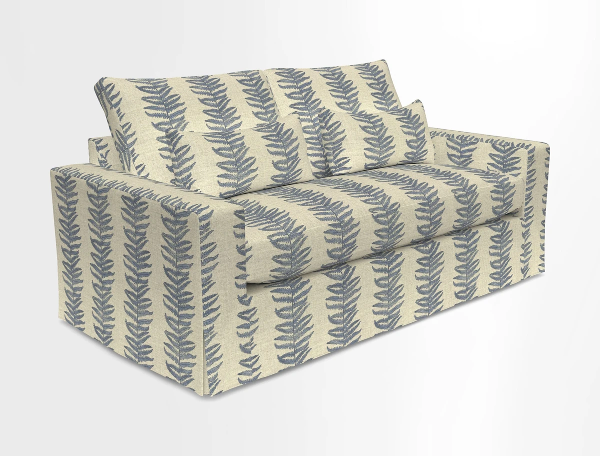 Linear 4 seater sofa in Harpers Bazaar Palette Studio Green with seat cushion in Linwood Romney Wool Forest