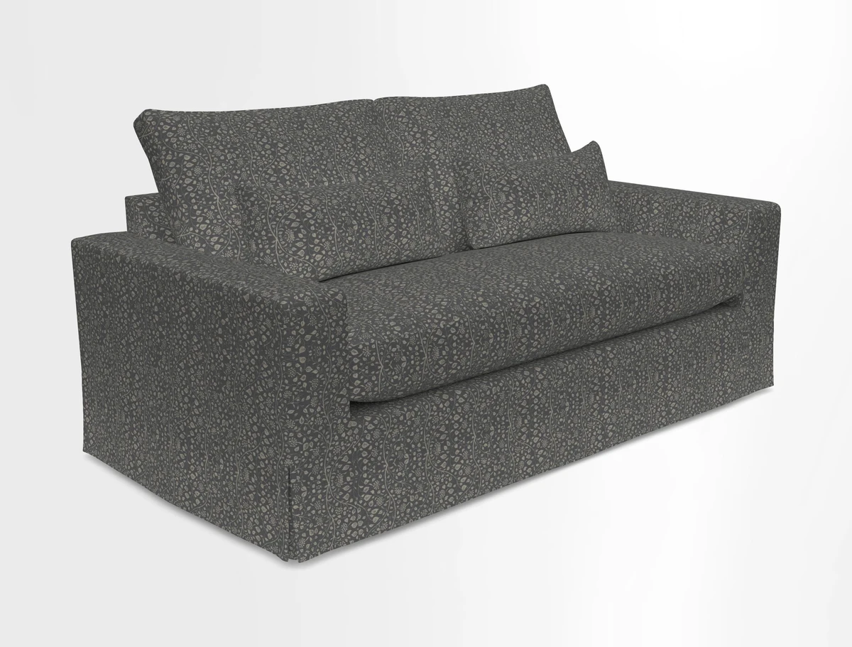 Linear 4 seater sofa in Harpers Bazaar Palette Studio Green with seat cushion in Linwood Romney Wool Forest