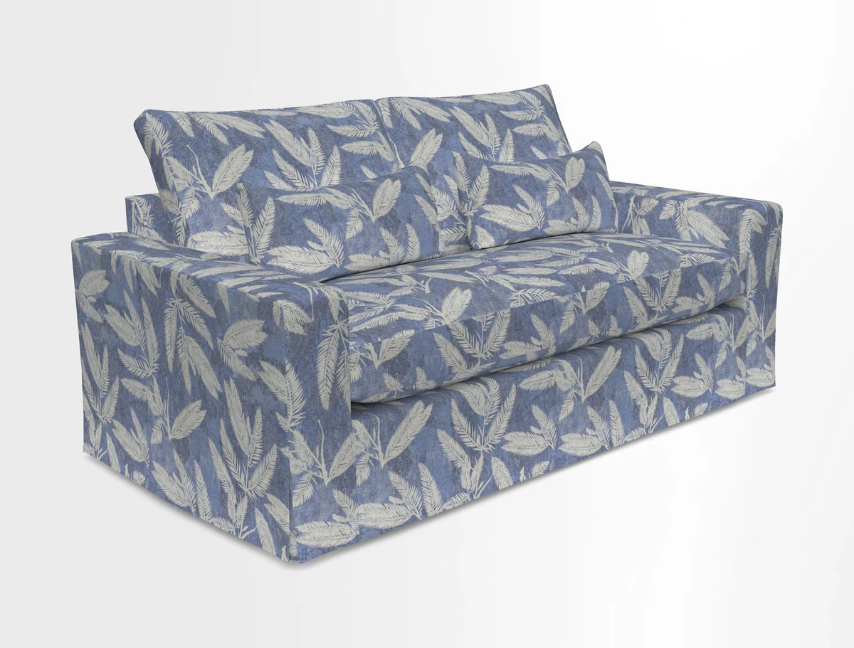 Linear 4 seater sofa in Harpers Bazaar Palette Studio Green with seat cushion in Linwood Romney Wool Forest