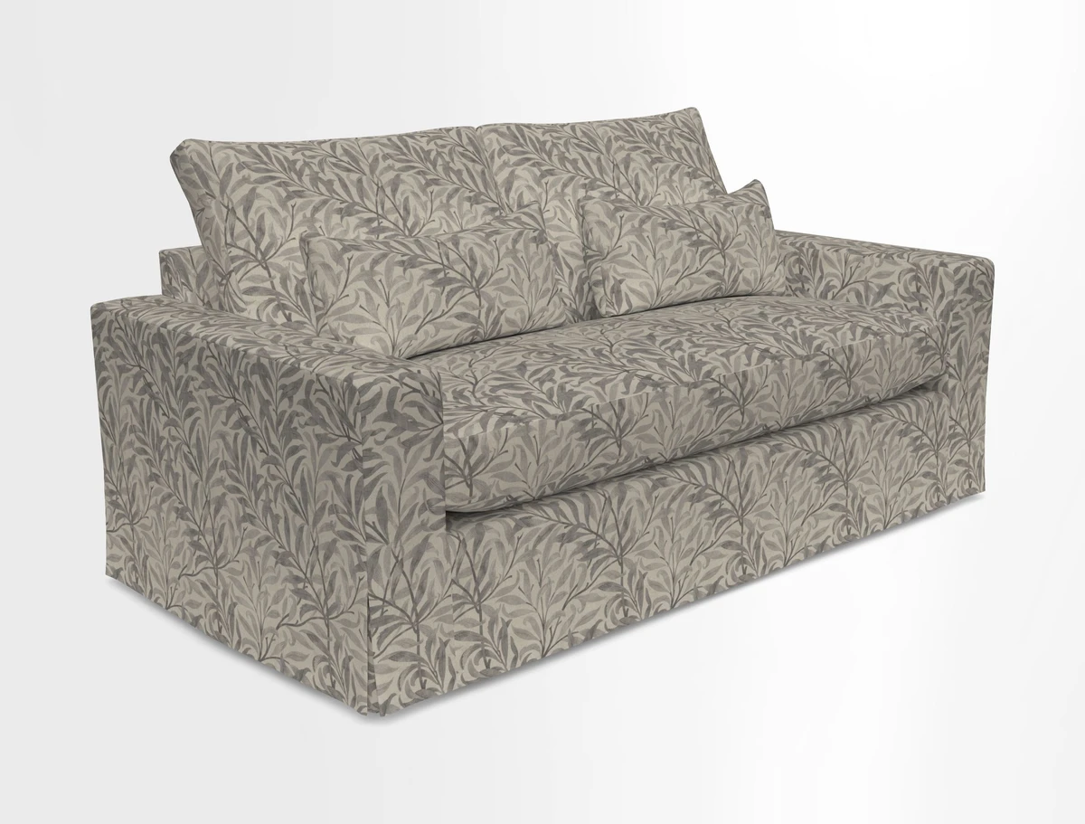 Linear 4 seater sofa in Harpers Bazaar Palette Studio Green with seat cushion in Linwood Romney Wool Forest