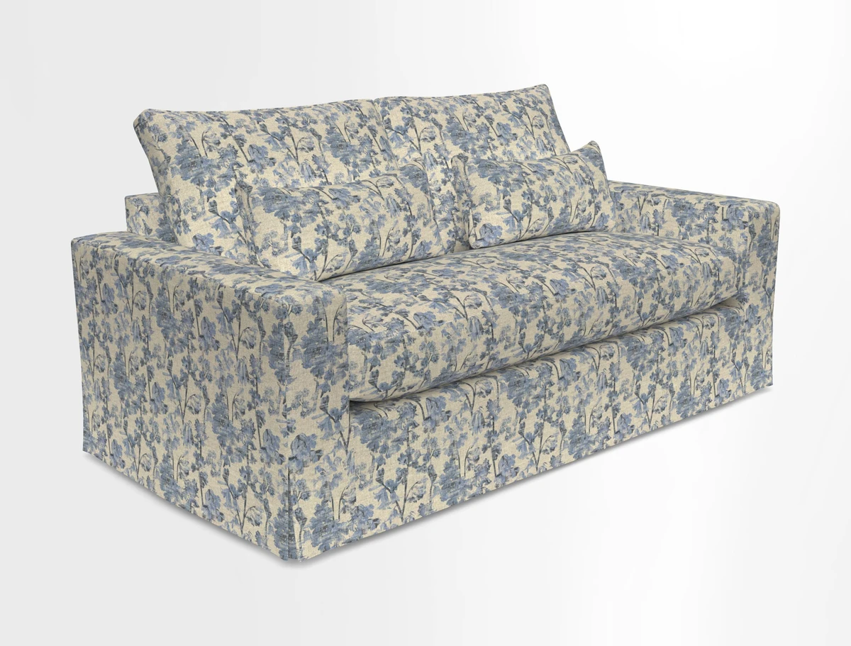 Linear 4 seater sofa in Harpers Bazaar Palette Studio Green with seat cushion in Linwood Romney Wool Forest