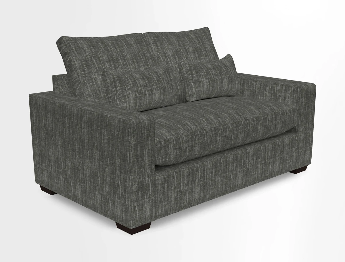 Linear 4 seater sofa in Harpers Bazaar Palette Studio Green with seat cushion in Linwood Romney Wool Forest