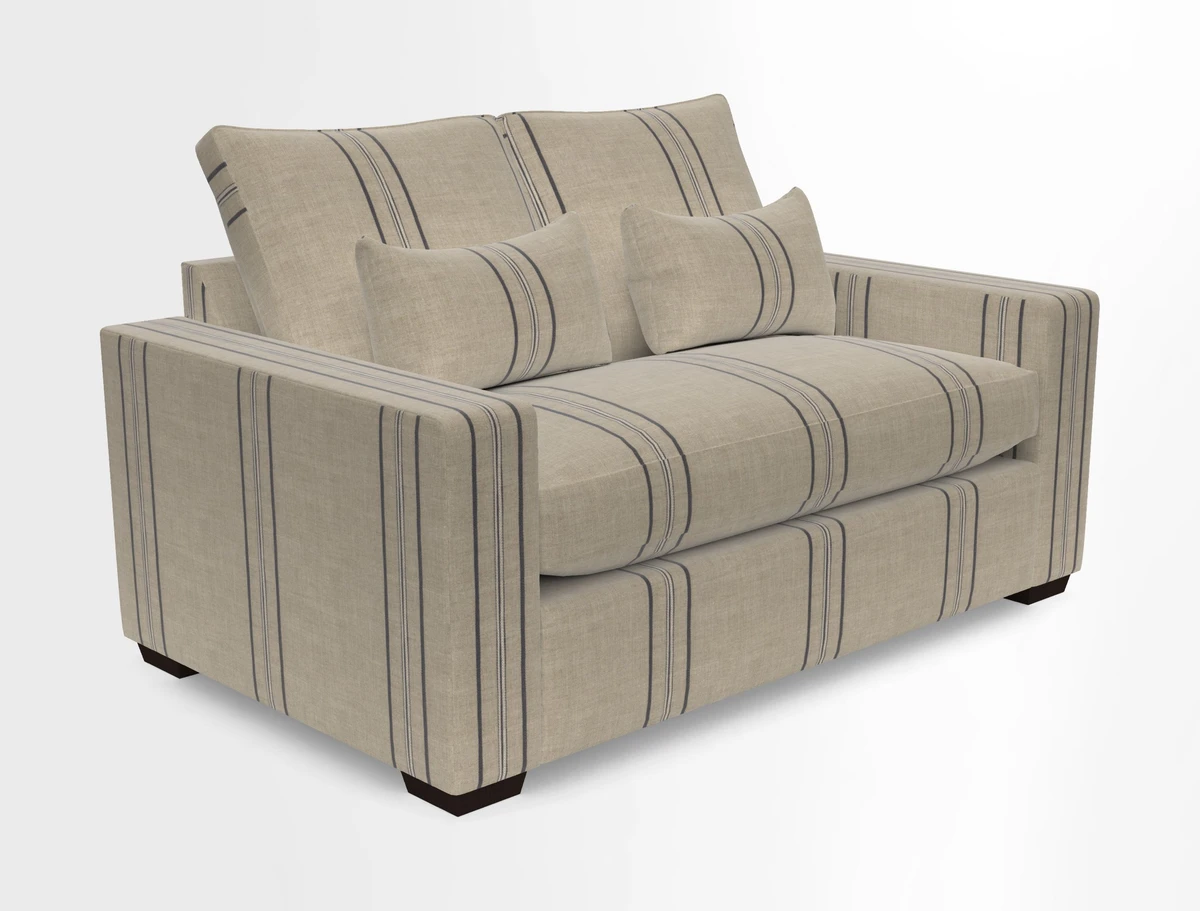 Linear 4 seater sofa in Harpers Bazaar Palette Studio Green with seat cushion in Linwood Romney Wool Forest