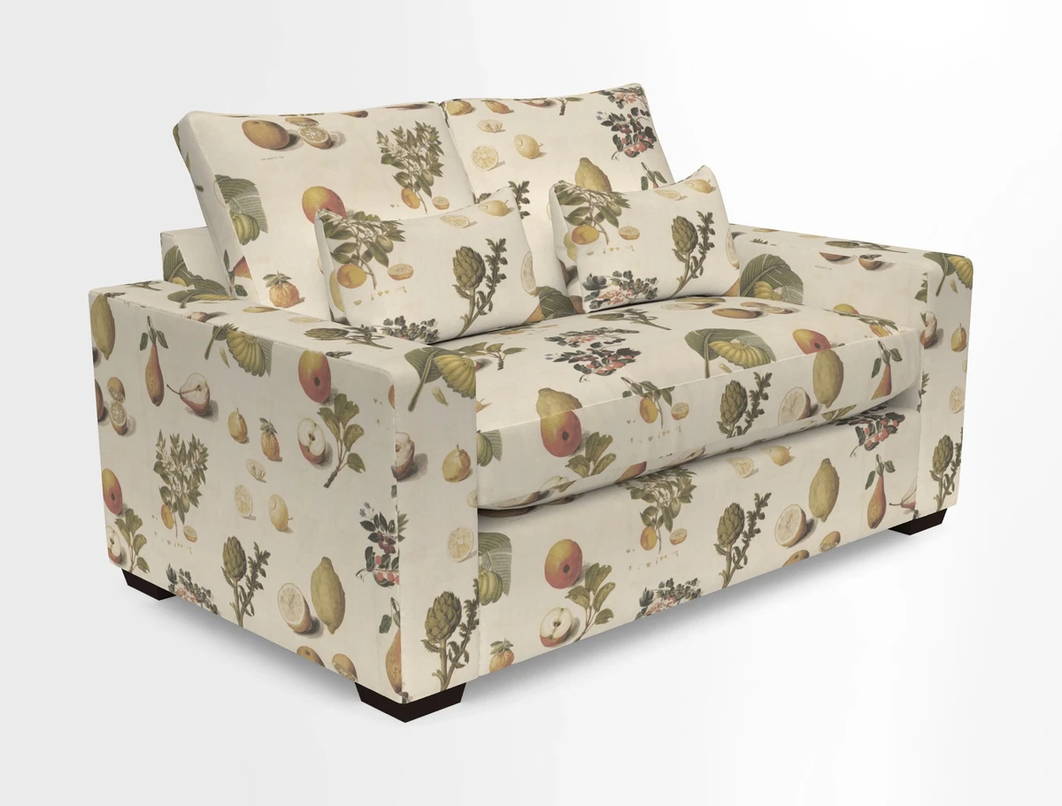 Linear 4 seater sofa in Harpers Bazaar Palette Studio Green with seat cushion in Linwood Romney Wool Forest