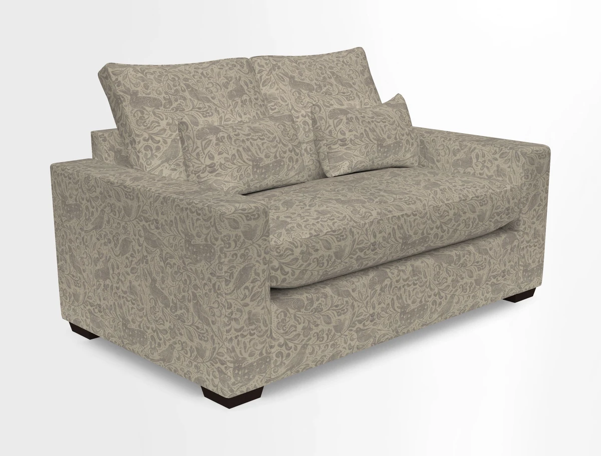 Linear 4 seater sofa in Harpers Bazaar Palette Studio Green with seat cushion in Linwood Romney Wool Forest