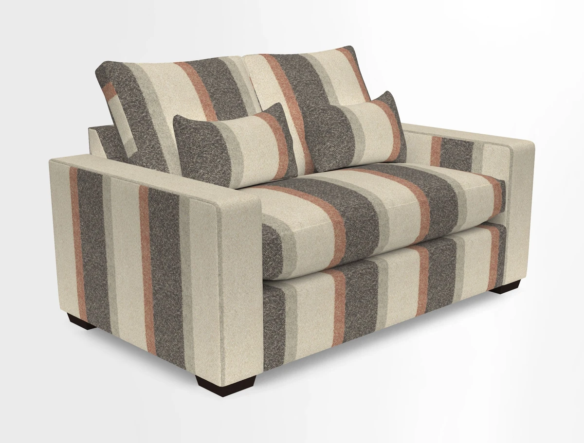Linear 4 seater sofa in Harpers Bazaar Palette Studio Green with seat cushion in Linwood Romney Wool Forest