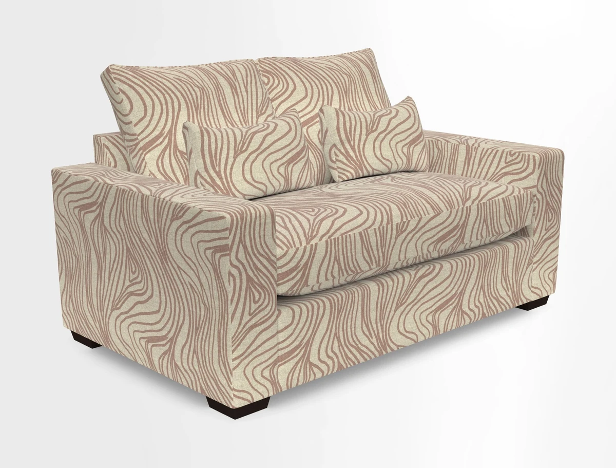 Linear 4 seater sofa in Harpers Bazaar Palette Studio Green with seat cushion in Linwood Romney Wool Forest