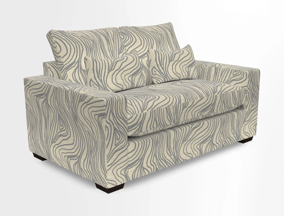 Linear 4 seater sofa in Harpers Bazaar Palette Studio Green with seat cushion in Linwood Romney Wool Forest