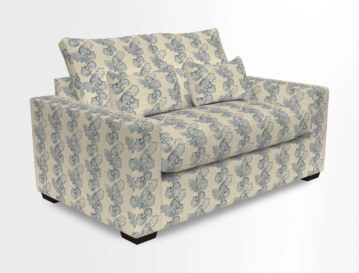 Linear 4 seater sofa in Harpers Bazaar Palette Studio Green with seat cushion in Linwood Romney Wool Forest