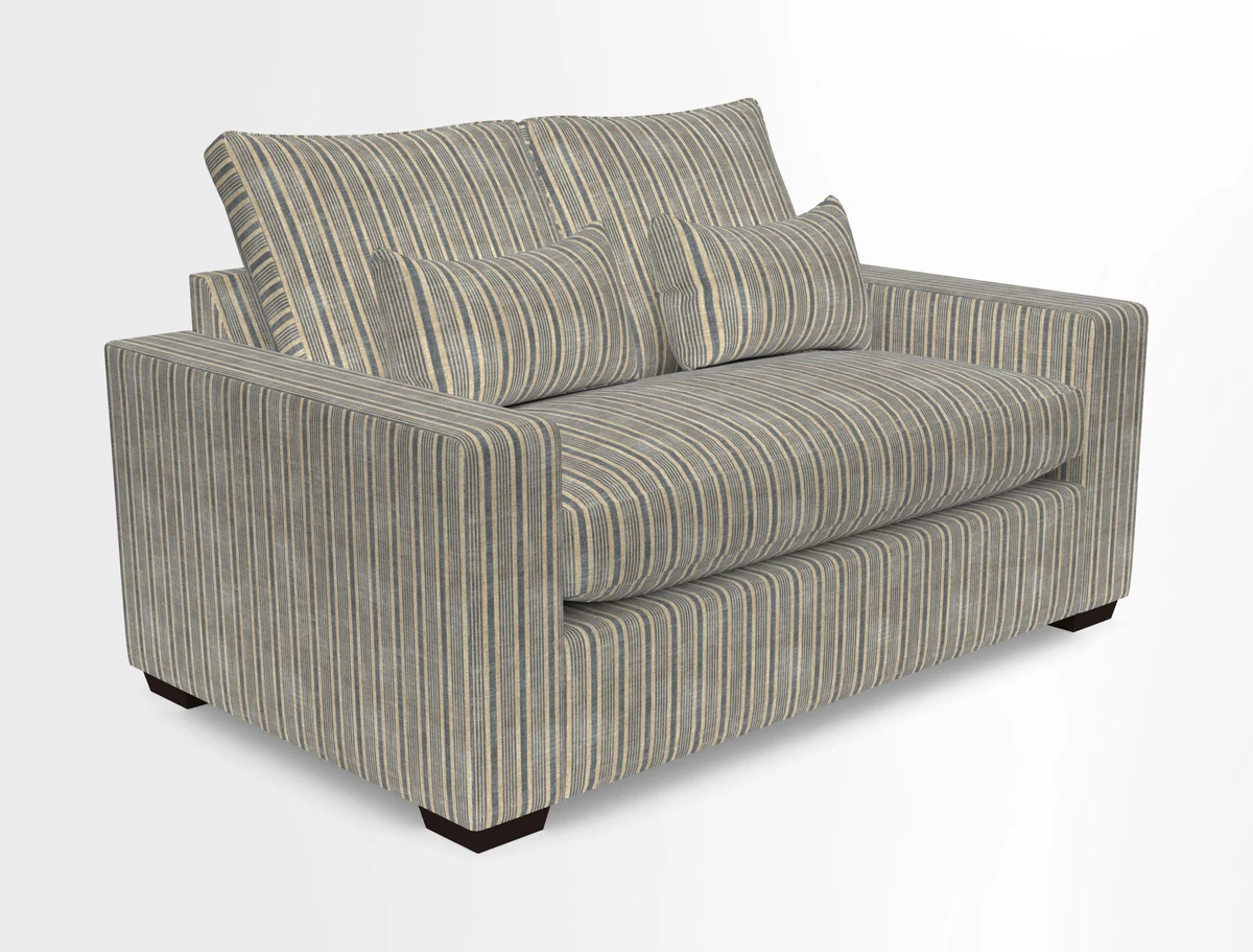 Linear 4 seater sofa in Harpers Bazaar Palette Studio Green with seat cushion in Linwood Romney Wool Forest