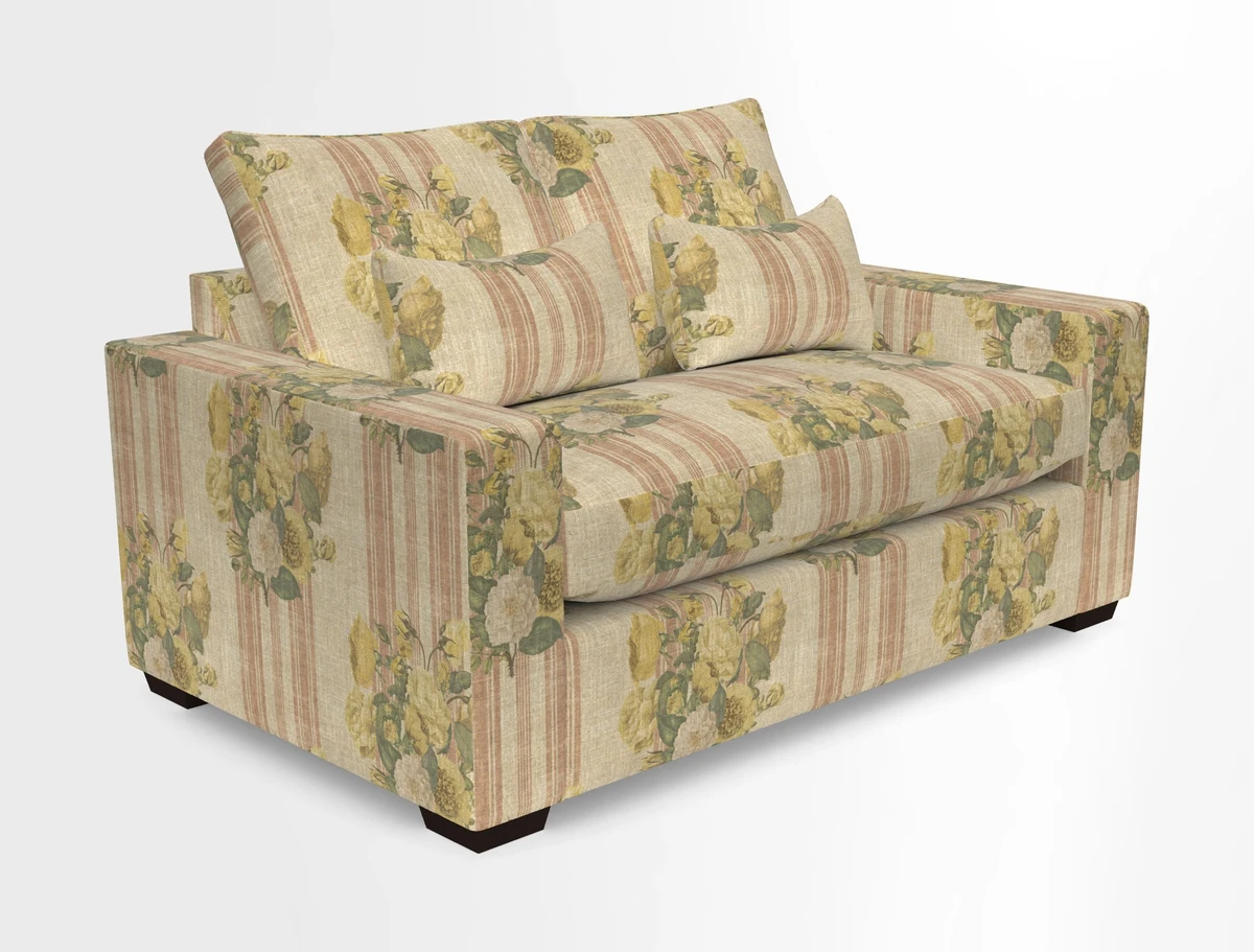Linear 4 seater sofa in Harpers Bazaar Palette Studio Green with seat cushion in Linwood Romney Wool Forest