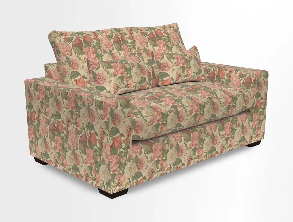 Linear 4 seater sofa in Harpers Bazaar Palette Studio Green with seat cushion in Linwood Romney Wool Forest