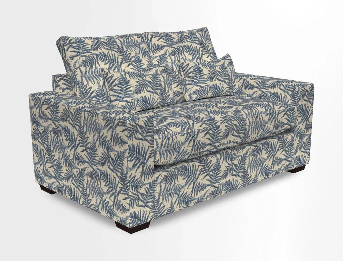 Linear 4 seater sofa in Harpers Bazaar Palette Studio Green with seat cushion in Linwood Romney Wool Forest