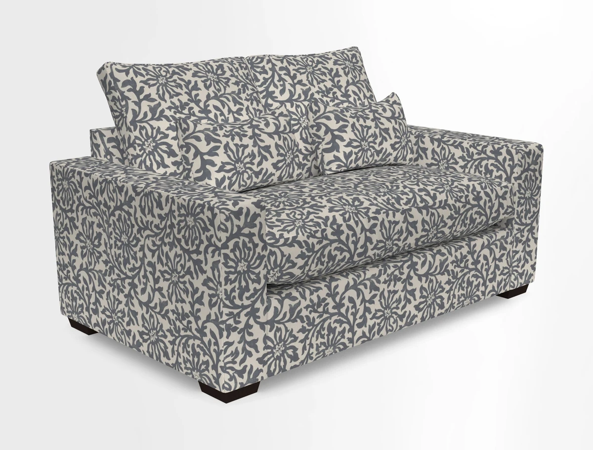 Linear 4 seater sofa in Harpers Bazaar Palette Studio Green with seat cushion in Linwood Romney Wool Forest