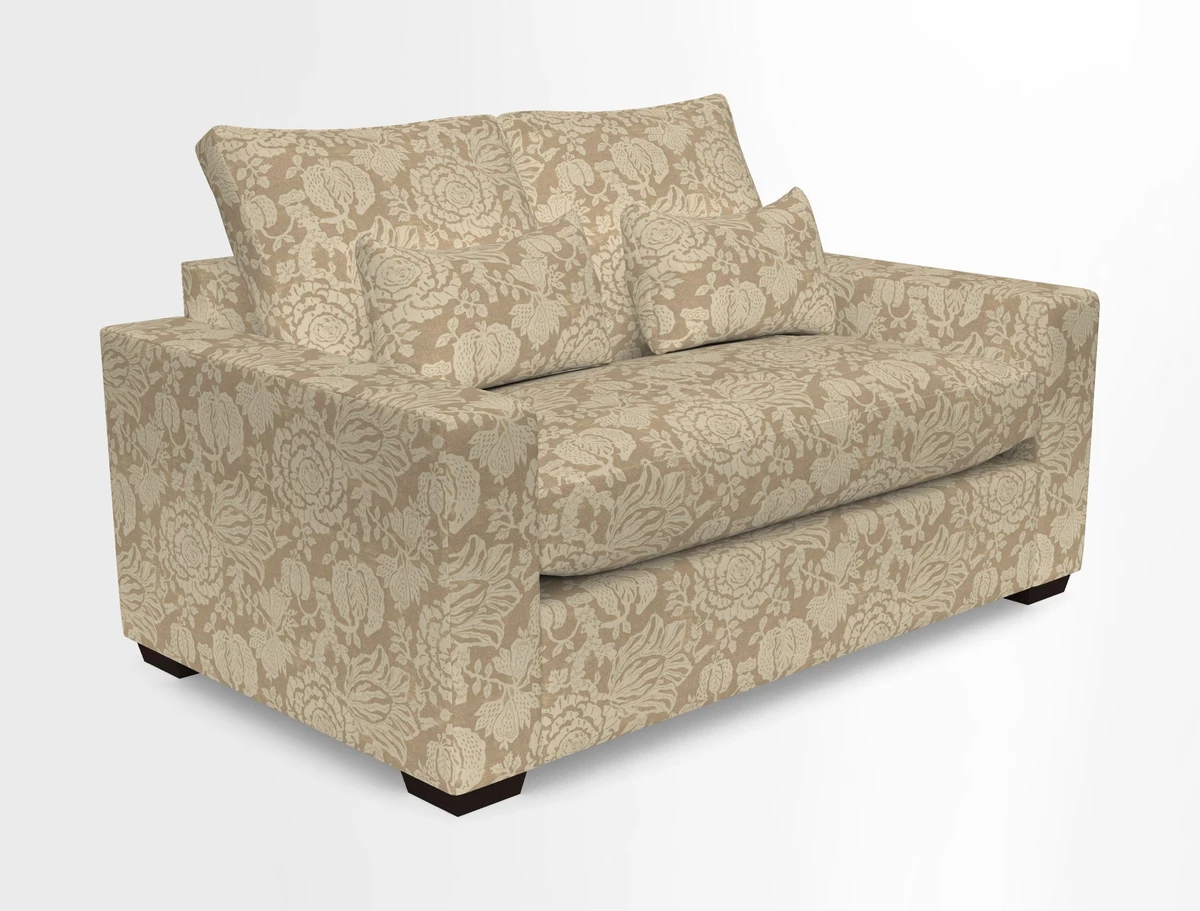 Linear 4 seater sofa in Harpers Bazaar Palette Studio Green with seat cushion in Linwood Romney Wool Forest