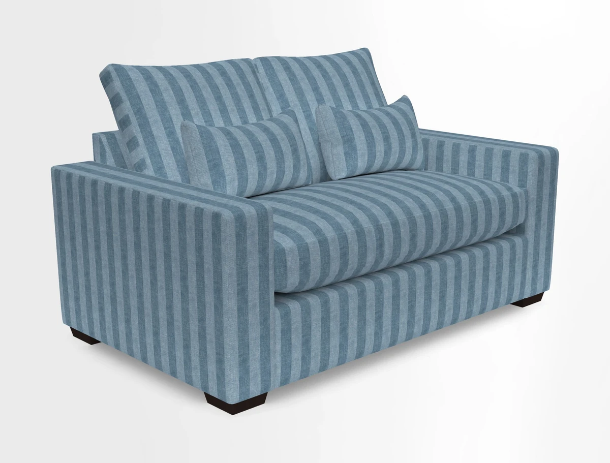 Linear 4 seater sofa in Harpers Bazaar Palette Studio Green with seat cushion in Linwood Romney Wool Forest