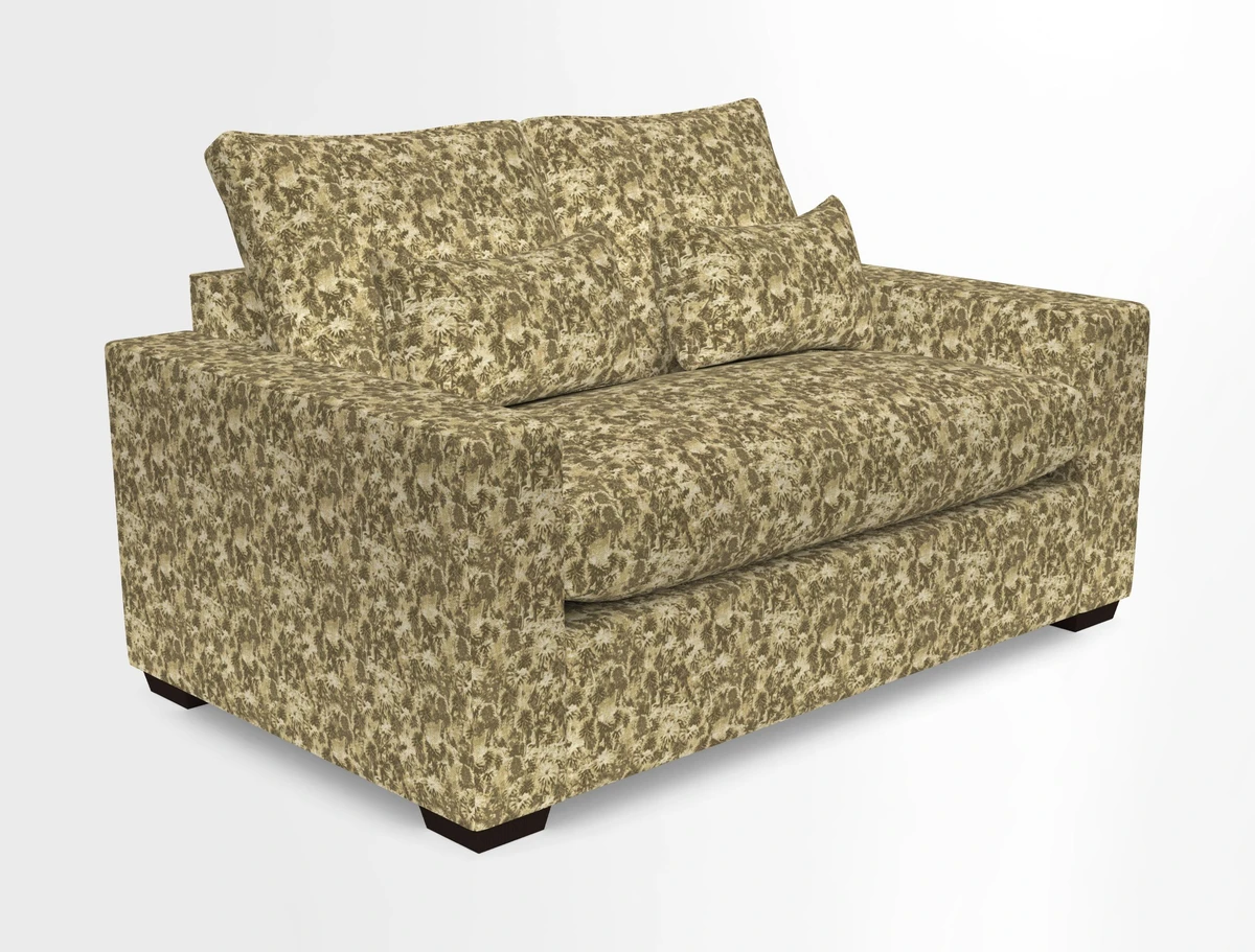 Linear 4 seater sofa in Harpers Bazaar Palette Studio Green with seat cushion in Linwood Romney Wool Forest