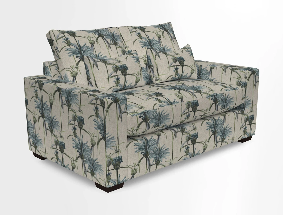 Linear 4 seater sofa in Harpers Bazaar Palette Studio Green with seat cushion in Linwood Romney Wool Forest