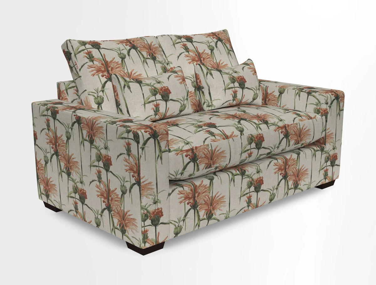 Linear 4 seater sofa in Harpers Bazaar Palette Studio Green with seat cushion in Linwood Romney Wool Forest
