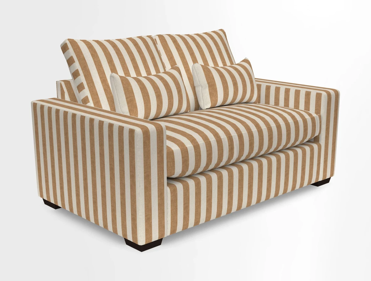 Linear 4 seater sofa in Harpers Bazaar Palette Studio Green with seat cushion in Linwood Romney Wool Forest
