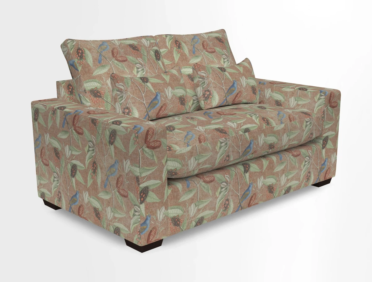 Linear 4 seater sofa in Harpers Bazaar Palette Studio Green with seat cushion in Linwood Romney Wool Forest