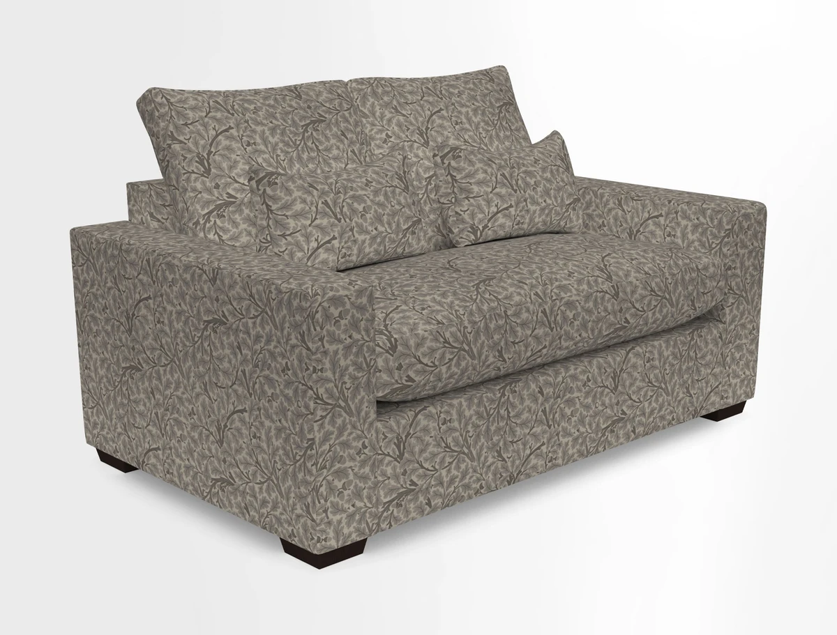 Linear 4 seater sofa in Harpers Bazaar Palette Studio Green with seat cushion in Linwood Romney Wool Forest