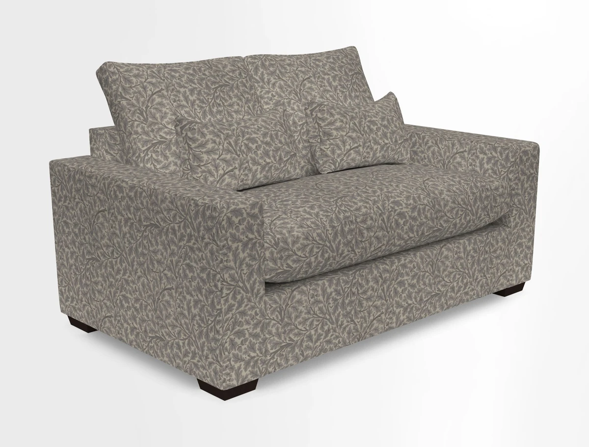 Linear 4 seater sofa in Harpers Bazaar Palette Studio Green with seat cushion in Linwood Romney Wool Forest