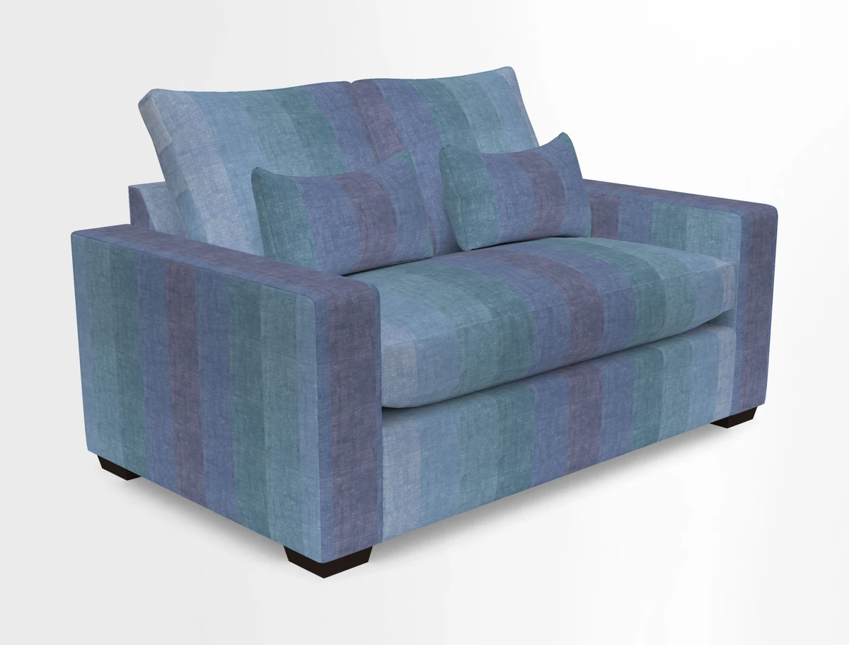 Linear 4 seater sofa in Harpers Bazaar Palette Studio Green with seat cushion in Linwood Romney Wool Forest