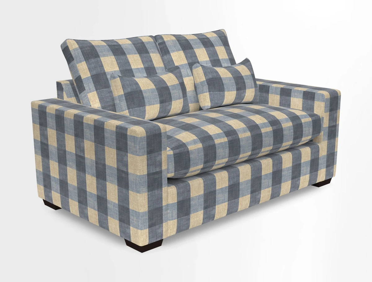 Linear 4 seater sofa in Harpers Bazaar Palette Studio Green with seat cushion in Linwood Romney Wool Forest