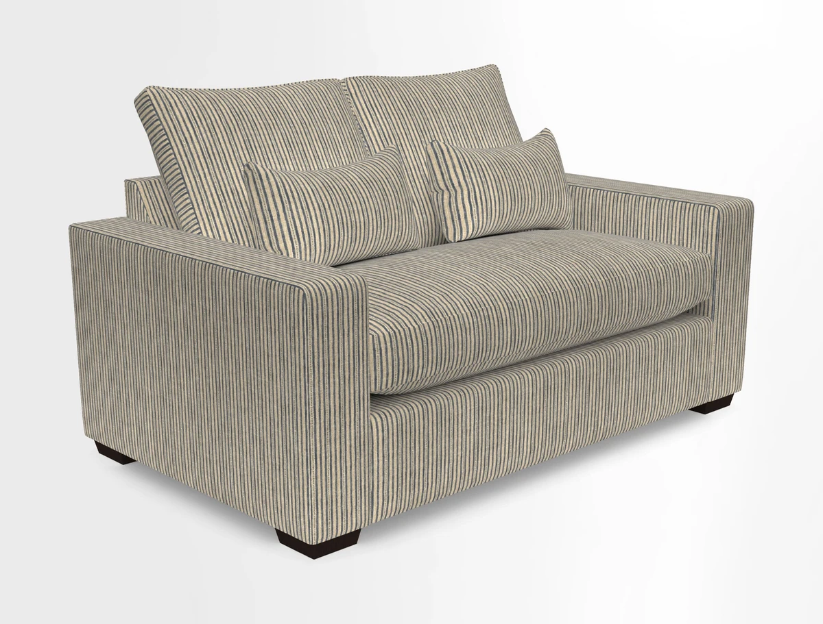 Linear 4 seater sofa in Harpers Bazaar Palette Studio Green with seat cushion in Linwood Romney Wool Forest