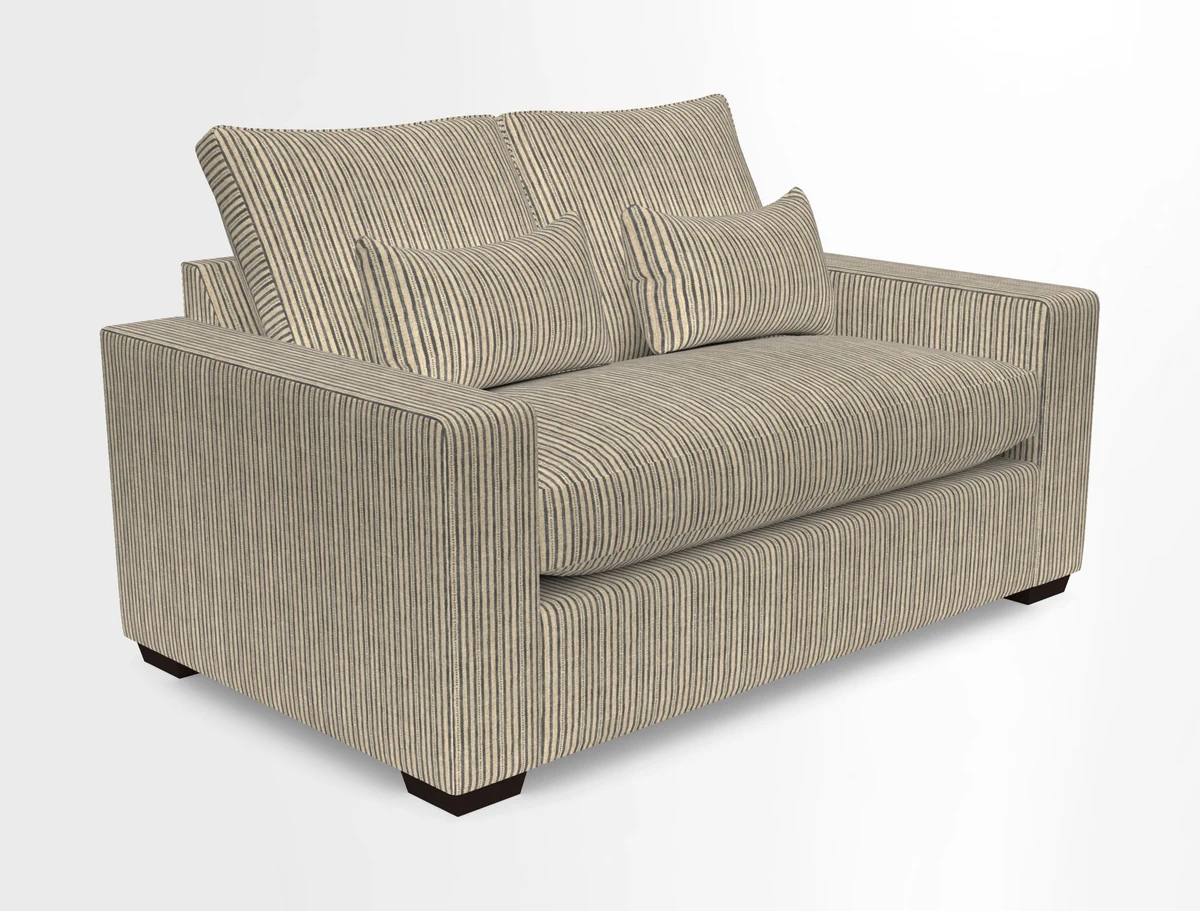 Linear 4 seater sofa in Harpers Bazaar Palette Studio Green with seat cushion in Linwood Romney Wool Forest
