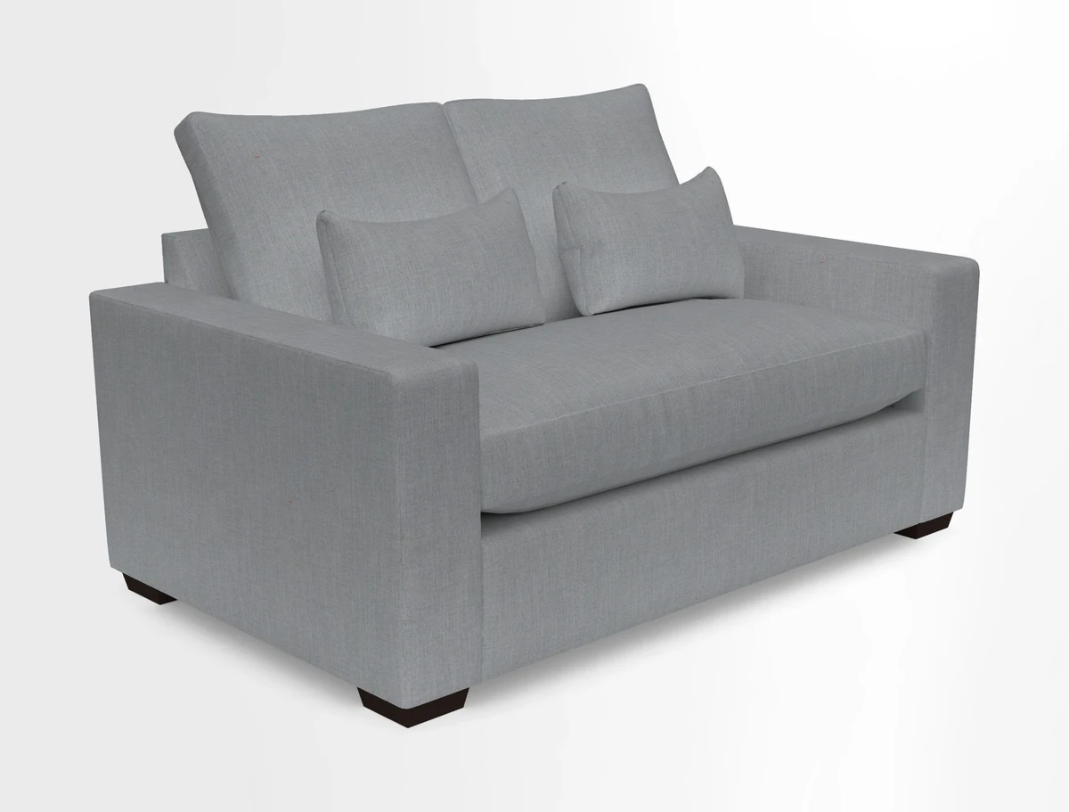 Linear 4 seater sofa in Harpers Bazaar Palette Studio Green with seat cushion in Linwood Romney Wool Forest